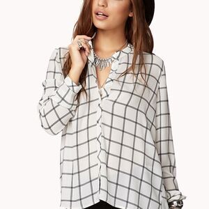 Window pane blouse